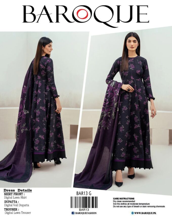 Baroque Lawn 3pc Set